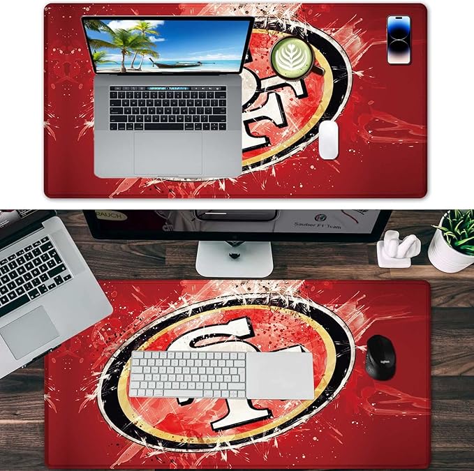Large Mouse Pad Desk Mat for Home Office, Gaming Mousepad Extended Desk pad - Computer Keyboard Mouse Mat with Non-Slip Base and Stitched Edge Office Desk Organizers and Accessories
