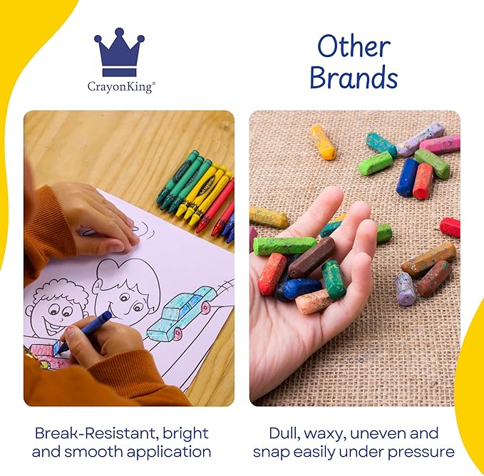 CrayonKing 500 Sets of 4-Packs (2000 Bulk Crayons) – Non-Toxic, Individually Wrapped, Perfect for Parties, Restaurants, Classrooms & More
