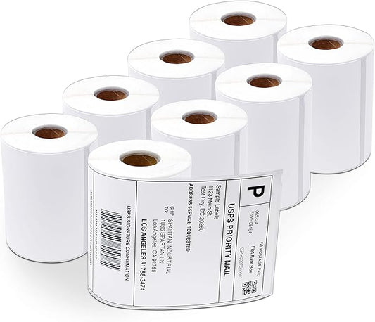 Aegis Adhesives - Compatible Direct Thermal Labels Replacement for DYMO 1744907 (4" X 6") Shipping - Use with Labelwriter 4XL Desktop Printers 4” Wide (8 Rolls)