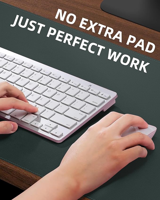 Desk Pad Mat - Leather Desk Pad Protector for Office and Home - Desk Organization and Accessories - Ideal for Large Mouse Pad and Desk Mats on Top of Desks(Dark Green,31.5" x 15.7")