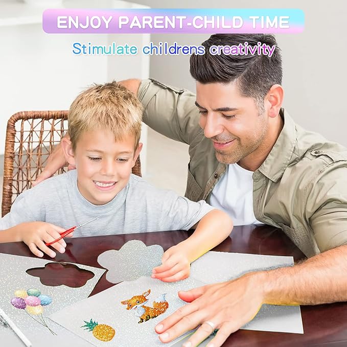 Holographic Sticker Paper, 24 Sheets Transparent Holographic Laminate Vinyl Sheets Self Adhesive, Clear Overlay Lamination Sticker Film for Stickers DIY Crafts, Dots Patterns - 8.5x11 Inch