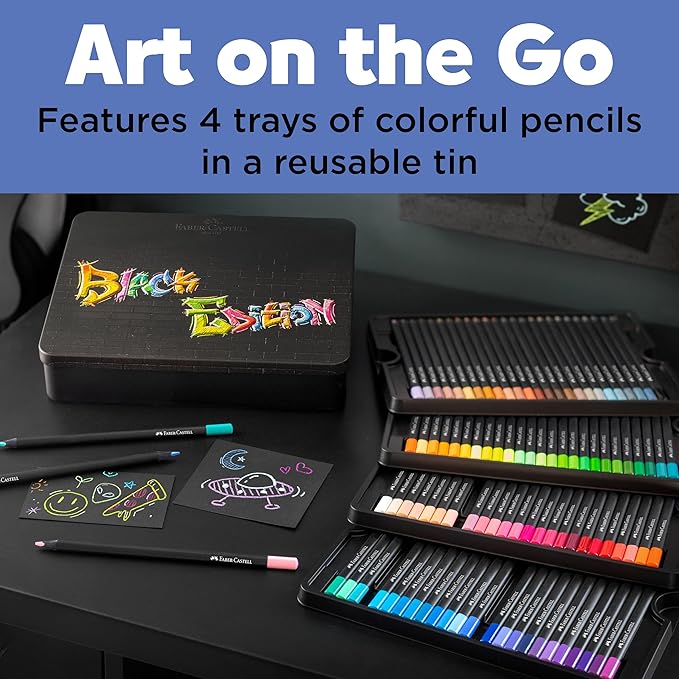 Faber-Castell Black Edition Colored Pencils, Classic 1 Count (Pack of 100)