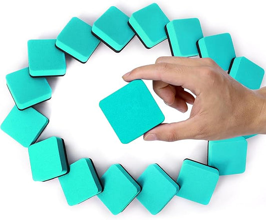 Dry Erase Erasers, 48 Pack Magnetic Whiteboard & Chalkboard Cleansers, Small Magnetic Erasers (Green)