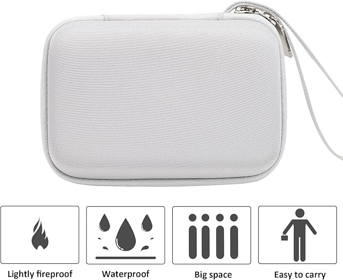 khanka Hard Travel Case Compatible with Liene 2x3” Photo Printer- Mini Instant Portable Photo Printer,Case Only (White)