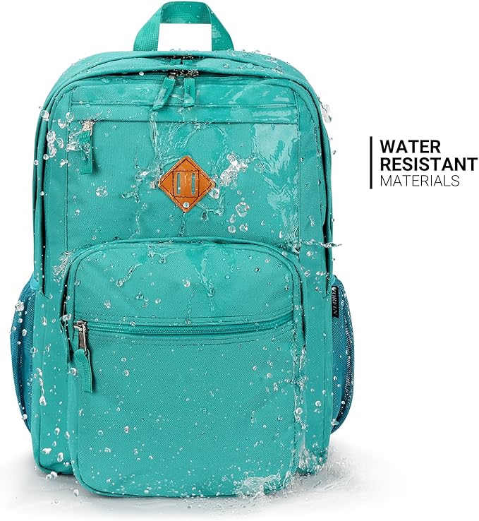 ZORFIN 26L Backpack for School, College, and Travel: Water Resistant Bookbag with 8 Compartments - Powderblue
