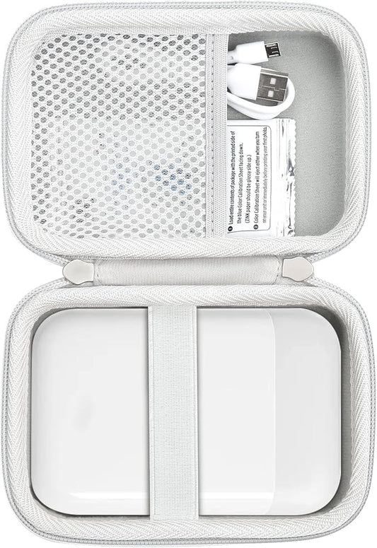 khanka Hard Travel Case Compatible with Liene 2x3” Photo Printer- Mini Instant Portable Photo Printer,Case Only (White)