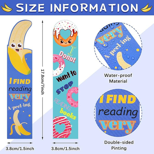 Geyee 144 Pcs Fruit Scented Bookmarks Scratch and Sniff Bookmarks Fun Classroom Smelly Bulk for Kids Students Teens School, 24 Styles