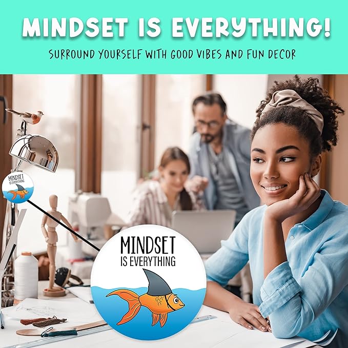Mindset is Everything Magnet for Workspace Decor - Suitable for Home, Desks, Lockers, and College Spaces - Ideal Gift for Friends, Coworkers & Family Members