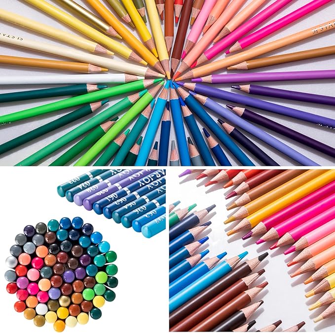 Premier Colored Pencils for Adults Coloring Book, Artist Color Pencil Set (72-Count), Handmade Canvas Pencil Wrap, Extra Accessories, Holiday Gift, Oil Based Colored Pencils