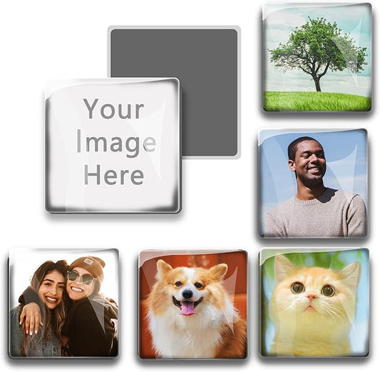 3PCS 40MM Square Picture Magnets Photo Custom Fridge Magnet Personalized Refrigerator Magnets for Whiteboard Decorative Funny Magnets for Kitchen Office