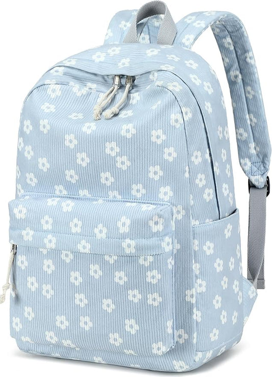 School Backpack for Teens Large Corduroy Bookbag Lightweight 15.6 inch Laptop Bag for Girls Women Casual High School College