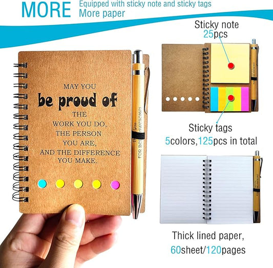 Appreciation Thank You Gifts,21 Set Spiral Notebook with Pen,Office/School Supplies,Bulk Inspirational Journals Notepads,Small Notebooks for Teachers Students Employee Women Men Work & Note (21 SET)