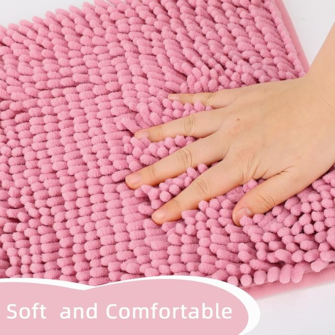 Locker Rug School Girl Rugs Carpet Chenille 100% Microfiber Locker Carpet with Non Skid Backing Locker Decorations (Pink, 11.5X17.5)