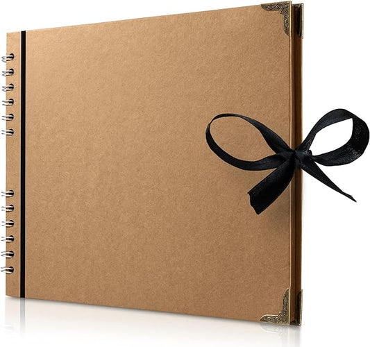 Bstorify Large Scrapbook Photo Albums 50 Pages (11 x 8.5 inch) Brown Thick Kraft Paper, Memory Book - Ideal for Your Scrapbooking, Art & Craft Projects
