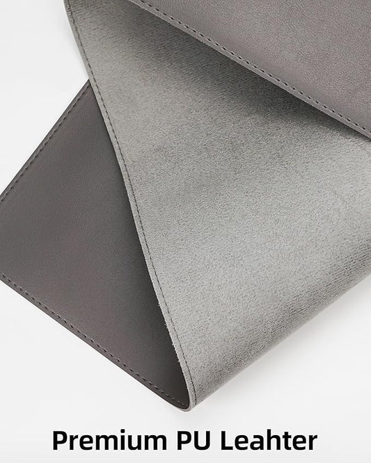 Large Desk Pad Mat - Waterproof Mouse Pad & Desk Protector, Non-Slip XL PU Leather Gaming Mat for Keyboard/Mouse, Stitched Edge with Ergonomic Support, 47"x17" (Dark Grey)