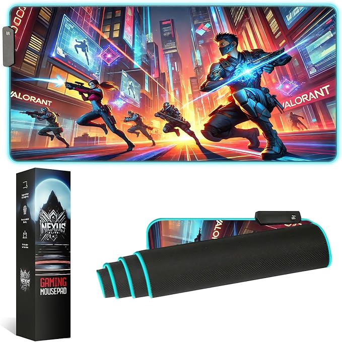 Gaming Mouse Pad - Desk Mat Gaming Mouse Pad , Medium Extra Large Extended Big Long Huge XL XXL and XXXL RGB LED Light Mousepad For a Computer , PC Mats Mousepads Neon F