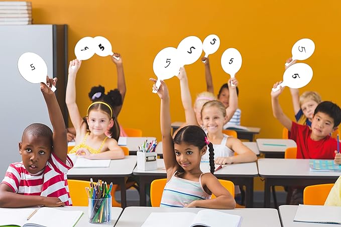 Flipside Products Oval Dry Erase Answer Paddles, Auction, Handheld Whiteboard, Handle Response Board, Classroom Dry Erase, Pack of 24