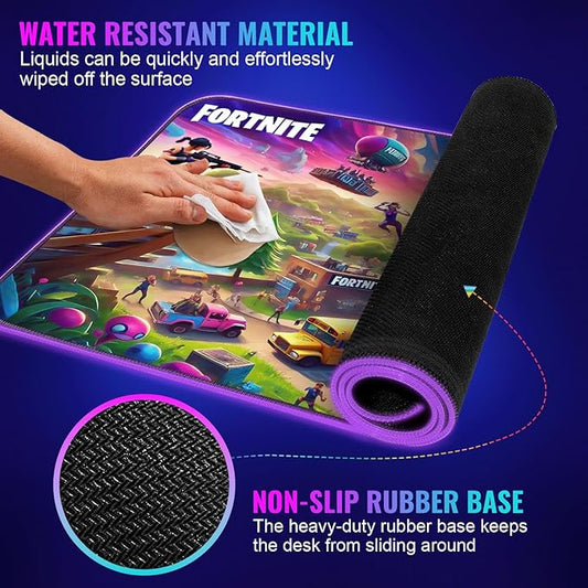 Gaming Mouse Pad - Desk Mat Gaming Mouse Pad, 90x40 Extra Medium Large Extended Big Long Huge XL XXL and XXXL RGB LED Light Mousepad for a Computer, PC Mats Mousepads Battlefield Blitz