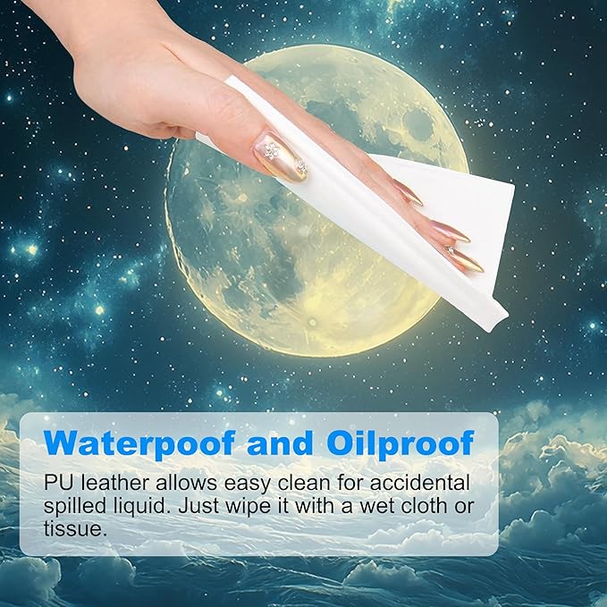 Desk Mat, Moon Floating in Sea Stars Clouds Large Gaming Mouse Pad with Non-Slip Base Stitched Edges,Desk pad for Keyboard and Mouse Home Office 35.4"x15.7"