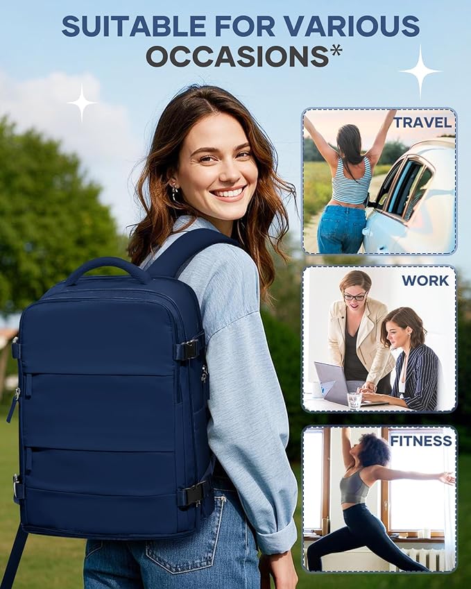 Travel Backpack Carry On Backpack Personal Item Travel Bag Mochila De Viaje Carry On Backpack For Airplanes Traveling Backpack For Women Gym Backpacks College Backpacks Sapphire Blue