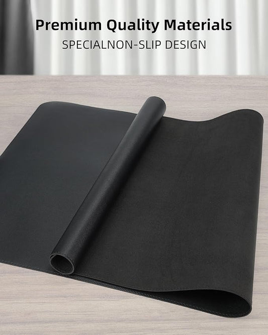 Large Desk Mat 55"x24" - Premium Non-Slip Desk Pad, Waterproof and Scratch-Resistant Office Desk Protector, Large Desk pad Workspace Mat for Home and Office(Black)