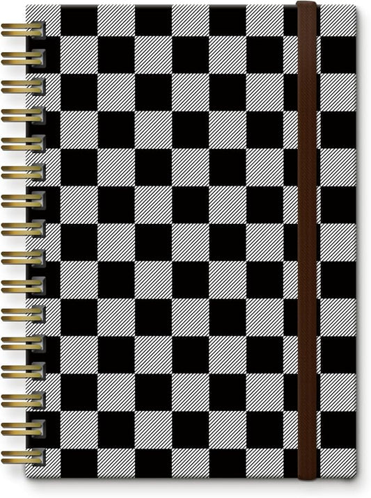 Spiral Journal Notebook, A5 Cute Notebooks for Women Men, College Ruled Hardcover Notebook for Work & Note Taking, 60 Pages Double-Wire Journals for Writing (black and Grey)