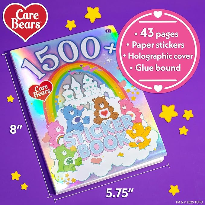 Care Bears Sticker Book, 1500 Cute Stickers for Scrapbooks, Planners, Features Letter Stickers, Planner Stickers, Laptop Stickers, Water Bottle Stickers for Kids Teens, School Supplies For Kids
