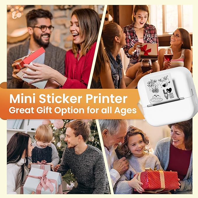 Print Pods Mini Sticker Printer, Sticker Printer, Mini Printer for Study Notes, DIY, To-do List, Mini Thermal Printer Compatible with iOS & Android, M02L Print Pods Mini Printer for Students
