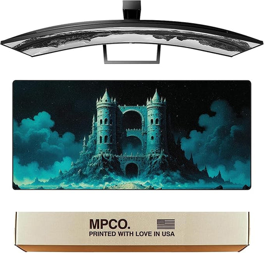MPCO. Dark Fantasy Large Gaming Desk Pad - 36" x 17" Aeroglyde Fabric The Twilight Twins Desk Mats - Non-slip, Washable, Smooth Glide for Precision Gaming & Work
