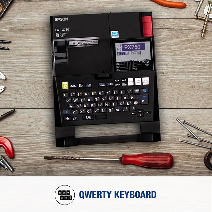 LABELWORKS Epson LW-PX750PCD Industrial Label Maker Kit - Complete Kit with Accessories, Compatible with Large Variety of Tape Types, Portable Handheld Label Printer