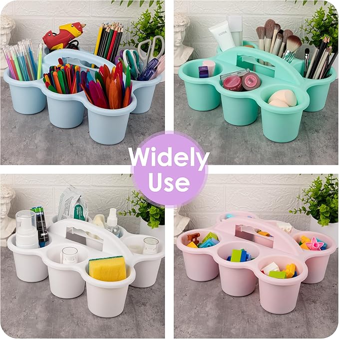 2 Pack Classroom Caddy For School,Kidsroom,Pencil Holder,Plastic Cup Caddy for Drink Delivery(Pink)