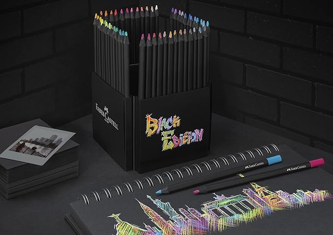 Faber-Castell Black Edition Colored Pencils, Classic 1 Count (Pack of 50)