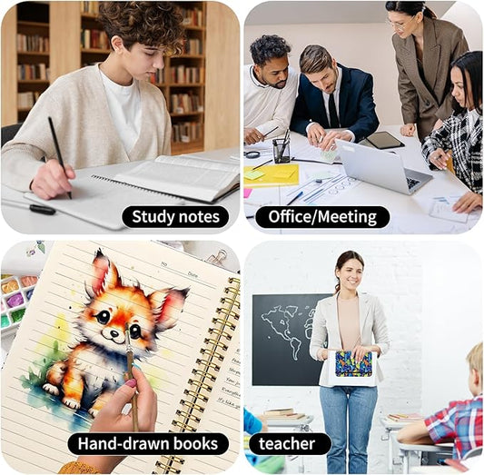 Bansutay Spiral Journal Notebook, A5 Cute Notebooks for Women Men, College Ruled Hardcover Notebook for Work & Note Taking, 60 Pages Double-Wire Journals for Writing (Dinosaur)