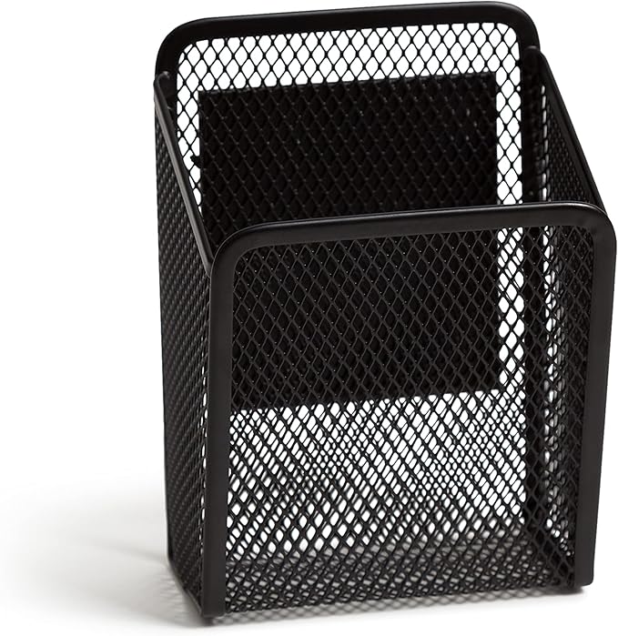 U Brands Black Mesh Locker Organization Kit, Includes Magnetic Cup, Folding Shelf and Bin, 3 Pieces