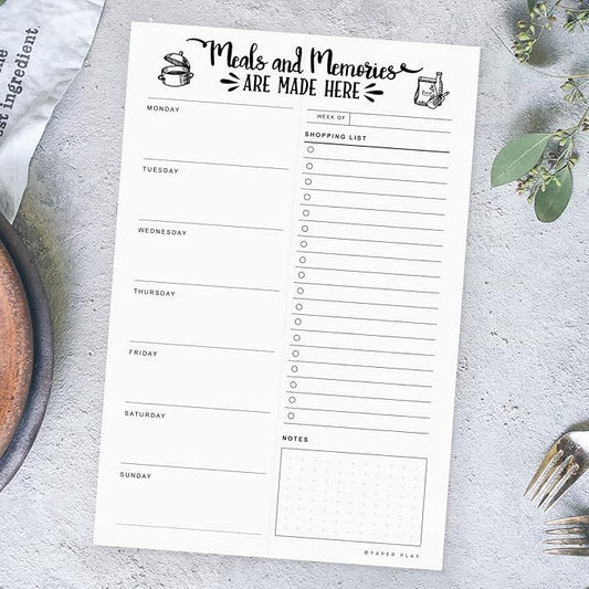 52 Tear-off Sheets Meal Planning Notepad | Magnetic Meal Planning Pad for Fridge 6x9 Inch | Notebook for Meal Planner and Grocery List with Magnet | Weekly Meal Planner for kitchen with Tear Off