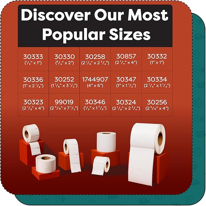 Aegis Adhesives - Compatible Direct Thermal Labels Replacement for DYMO 30334 (2-1/4" X 1-1/4") Barcode, UPC - Use with Labelwriter 450, 450 Turbo, 4XL Printers (12 Rolls)