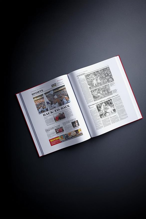 Signature gifts Personalized College Football Newspaper History Book, A3 Large Deluxe Hardcover - College Football Fan, Alumni, Students Keepsake Gift