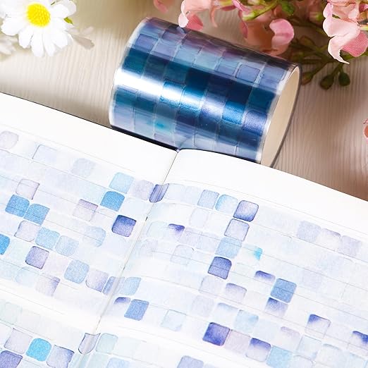 PET Tape for Journal Scrapbooking - Blue Ocean Wave Inspired Journal PET Tape Scrapbook Supplies, Notebook Scrapbook Bottle Crafts Decor