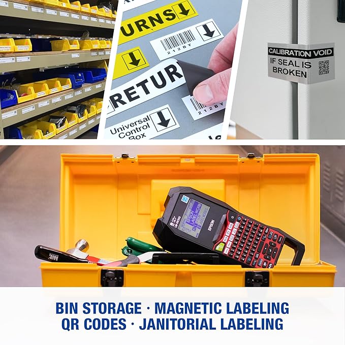 LABELWORKS Epson LW-PX700PCD Industrial Label Maker Kit - Complete Kit with Accessories, Compatible with Large Variety of Tape Types, Portable Handheld Label Printer