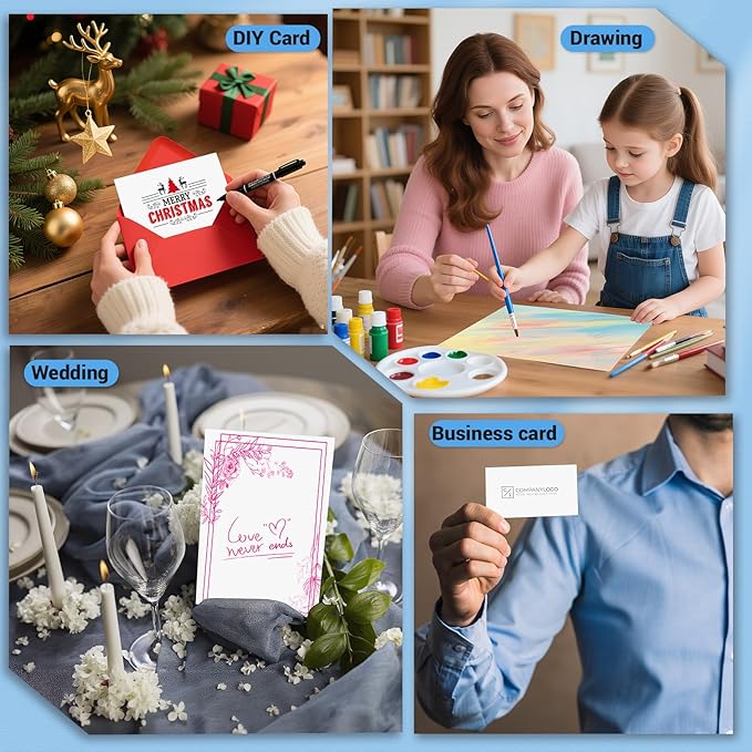White Cardstock 8.5 x 11, Thick Printer Paper 75 lb/200 gsm, 120 Sheets Card Stock, Heavy Card stock, CardStock Paper for Invitations, Diy Cards, Business Cards, Menus, Crafts, Drawing etc