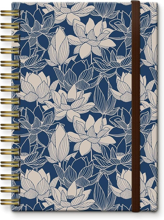 Bansutay Spiral Journal Notebook, A5 Cute Notebooks for Women Men, College Ruled Hardcover Notebook for Work & Note Taking, 60 Pages Double-Wire Journals for Writing (Blue)