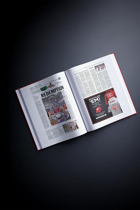 Signature gifts Personalized College Football Newspaper History Book, A3 Large Deluxe Hardcover - College Football Fan, Alumni, Students Keepsake Gift