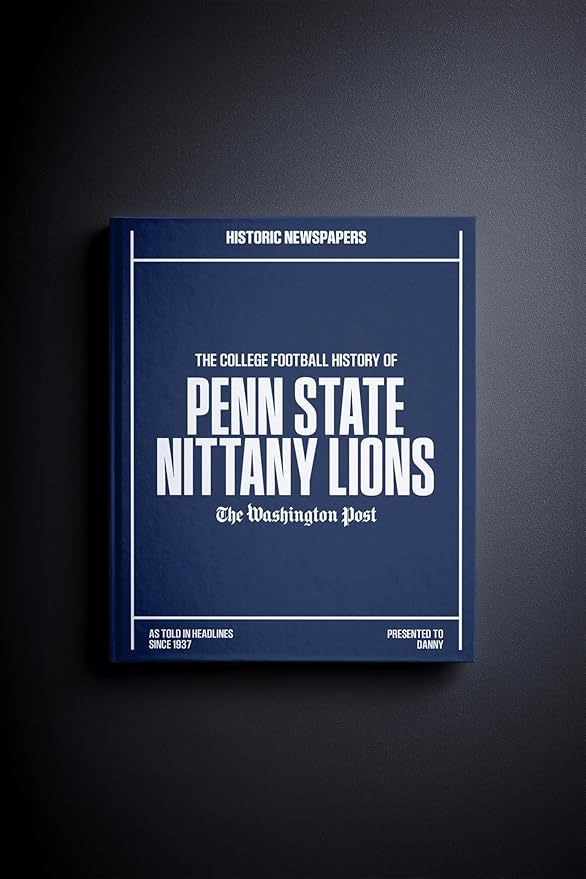Signature gifts Personalized College Football Newspaper History Book, A3 Large Deluxe Hardcover - College Football Fan, Alumni, Students Keepsake Gift