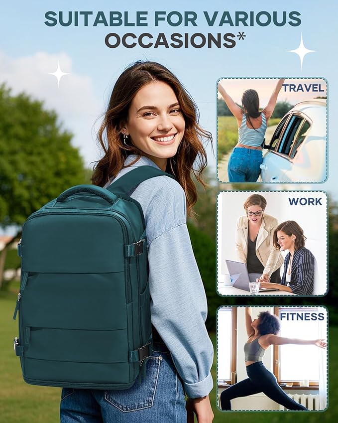 coofay Travel Backpack Carry on Flight Approved Mochila De Viaje Carry on Backpack for Airplanes Spirit Airlines Personal Item Bag 18x14x8 Inches Travel Bag Traveling Backpack for Women Men