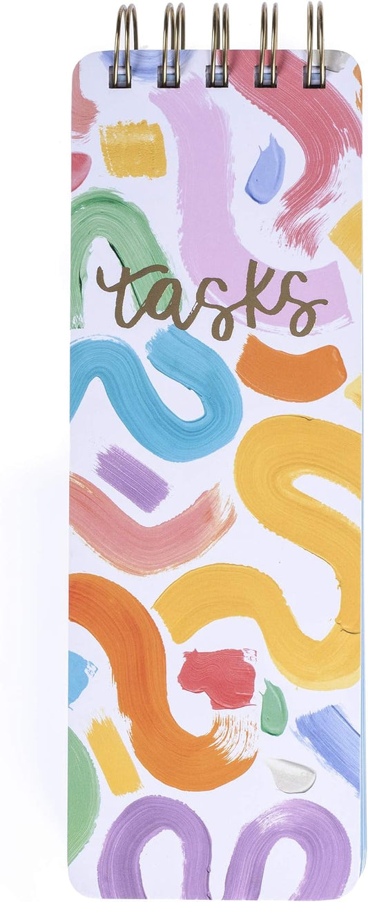 Graphique Reporter Notepad, Brush Strokes – Portable Notebook Embellished in Gold Foil, 150 Lined Sheets, 3" x 8.75" – Perfect for Note Taking, List Making and Much More (WLP184)