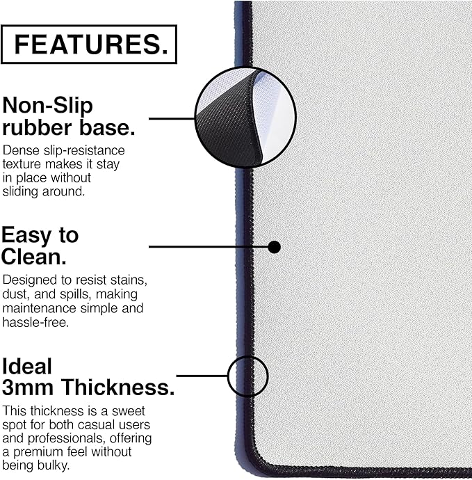 MPCO. Dark Fantasy Large Gaming Desk Pad - 36" x 17" Aeroglyde Fabric Whispers of The Northern Sky Desk Mats - Non-Slip, Washable, Smooth Glide for Precision Gaming & Work