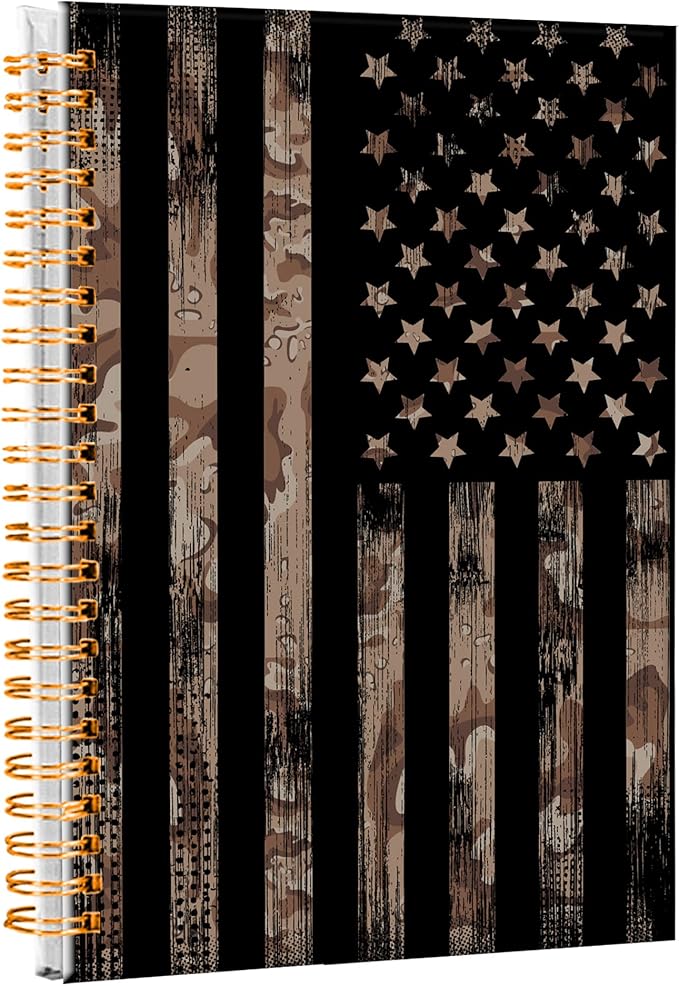 iampanda Spiral Journal Notebook,Strong Twin-Wire Binding with Premium Paper for Girl Women,Cool Camo Design 60 Sheets A5 College Ruled Notebook/Journal,Perfect for School Office Home Gifts,Camouflage
