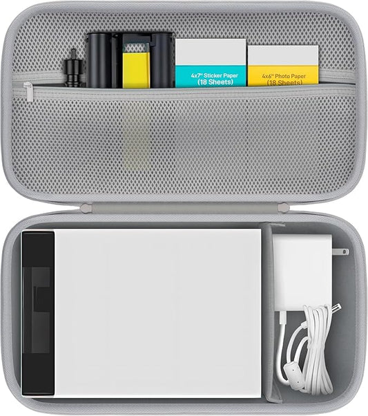 khanka Storage Case for Liene PixCut S1 Printer - Fits Liene PixCut S1 Photo Sticker Printer Die Cutting Machine & Cutting Blade/Ink Cartridge, All - in - One Grey Protector