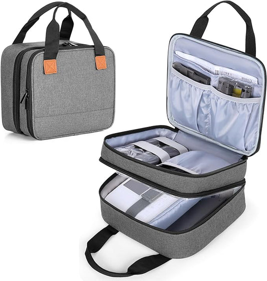LUXJA Photo Printer Case Compatible with Canon SELPHY CP1500 / CP1300 / CP1200, Photo Printer Bag with Accessory Pockets, Gray