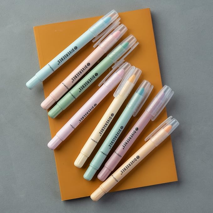 DIVERSEBEE Bible Highlighters and Pens No Bleed, 8 Pack Assorted Colors Gel Highlighters Set, Cute Bible Markers Study Journaling School Supplies and Accessories (Pastel)